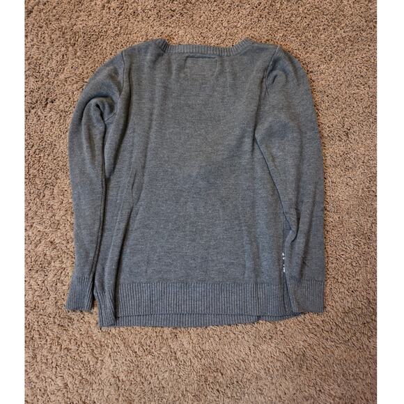 tipsy elves santa holiday sweater ugly Christmas sweater snowflakes grey XS - Picture 4 of 5